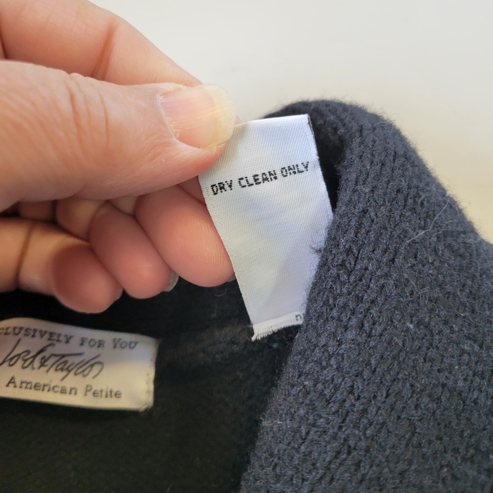 Lord & Taylor American Petite Medium Wool Cardigan Shawl Collar Button Front - Picture 6 of 8